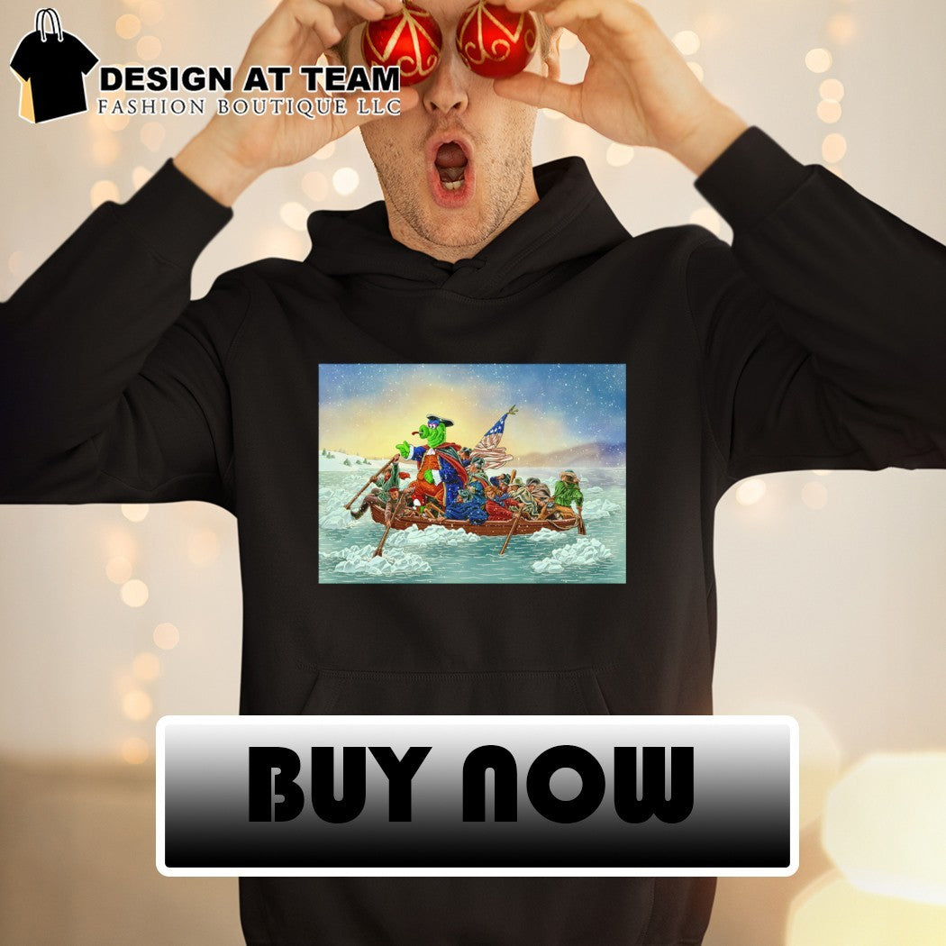 Phillie Phanatic Philadelphia Phillies Washington Crossing the Delaware parody shirt