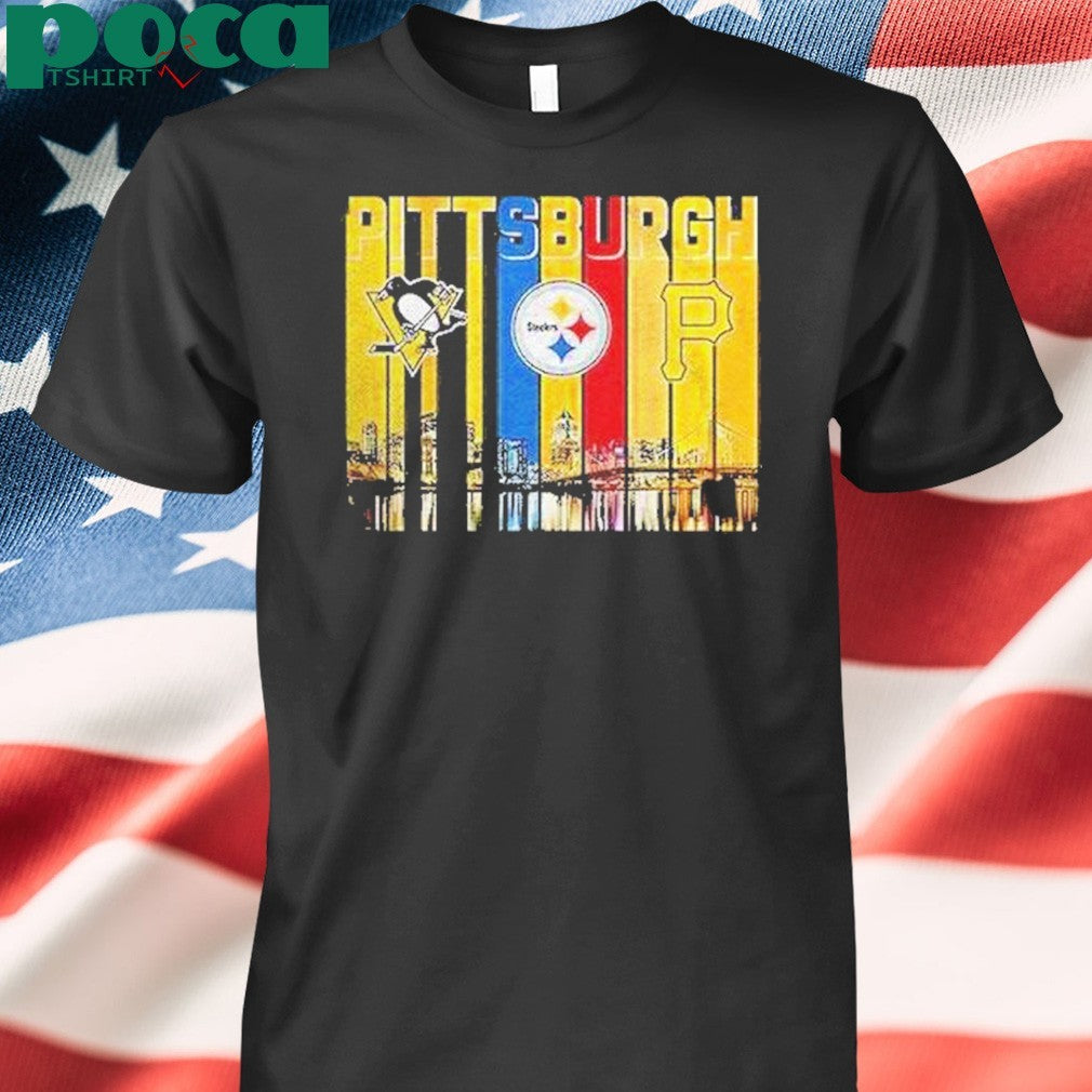 Pittsburgh Skyline City Sports Team Logo Shirt