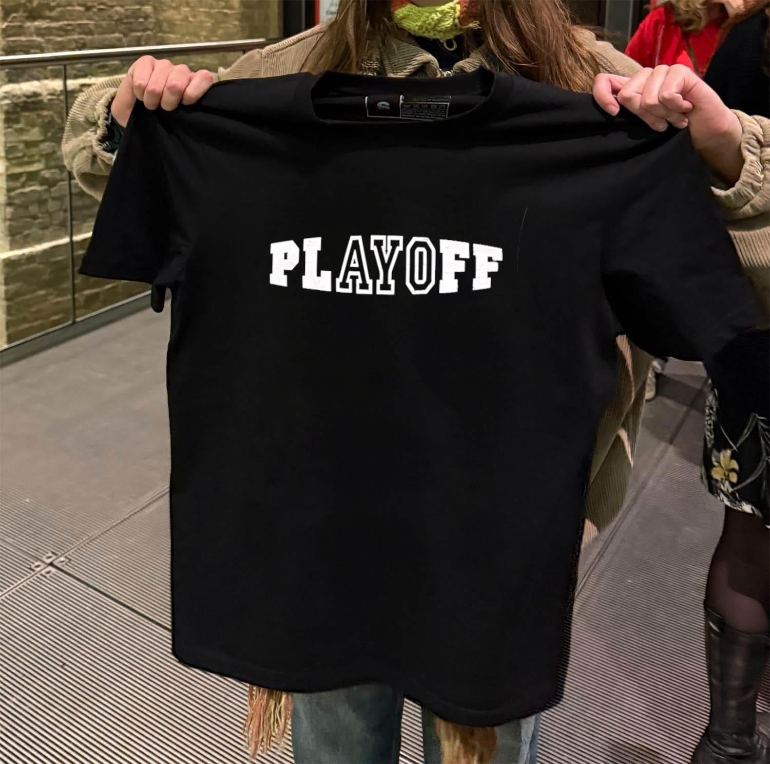 Playoff Distressed Collegiate Block Text Sports shirt