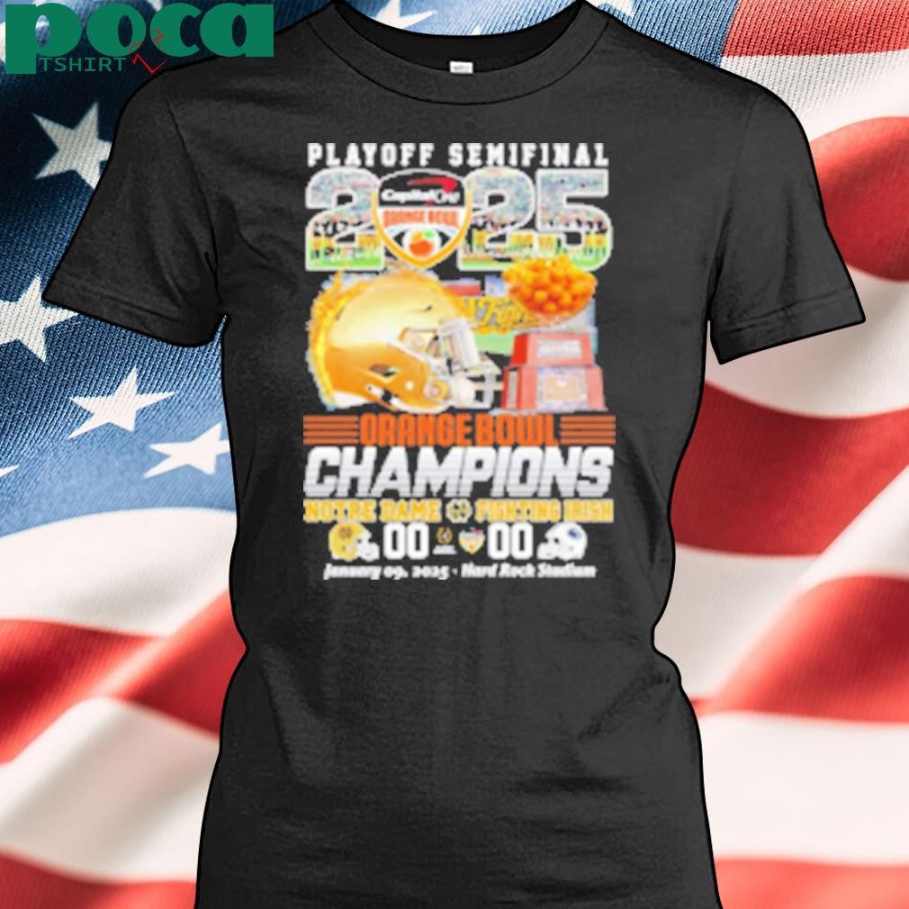 Playoff Semifinal 2025 Orange Bowl Champions Notre Dame Fighting Irish score T-Shirt
