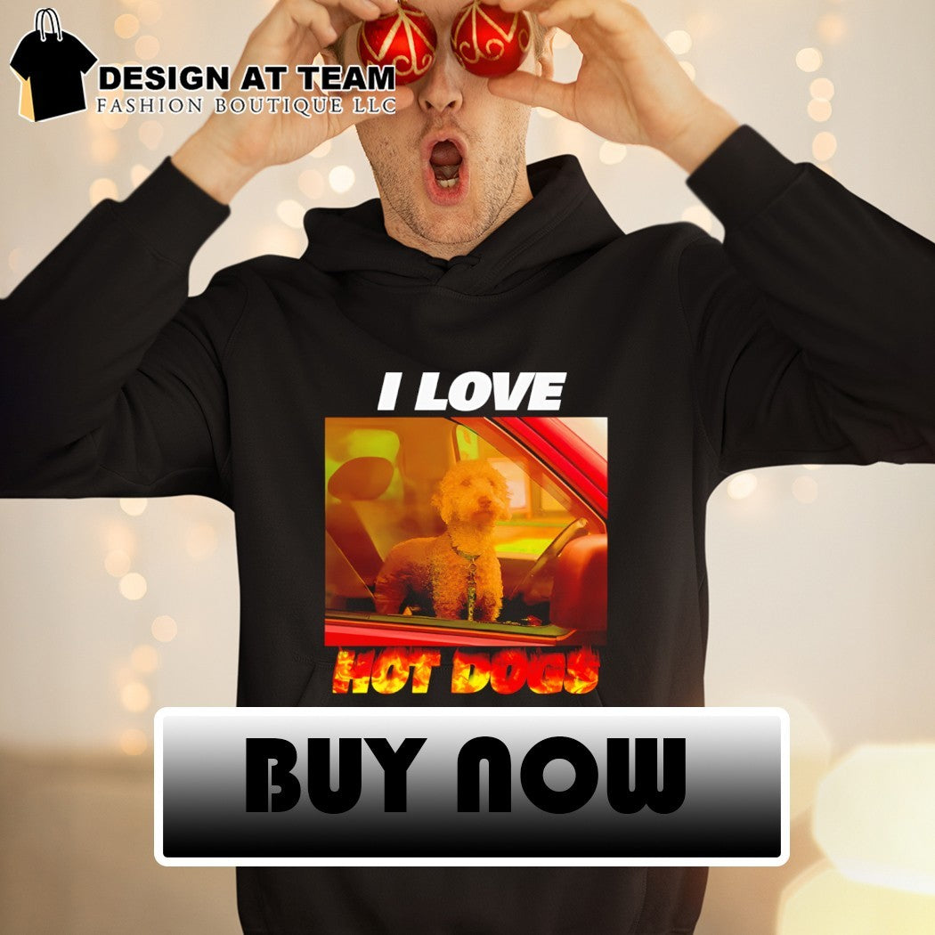 Poodle I love hot dogs shirt
