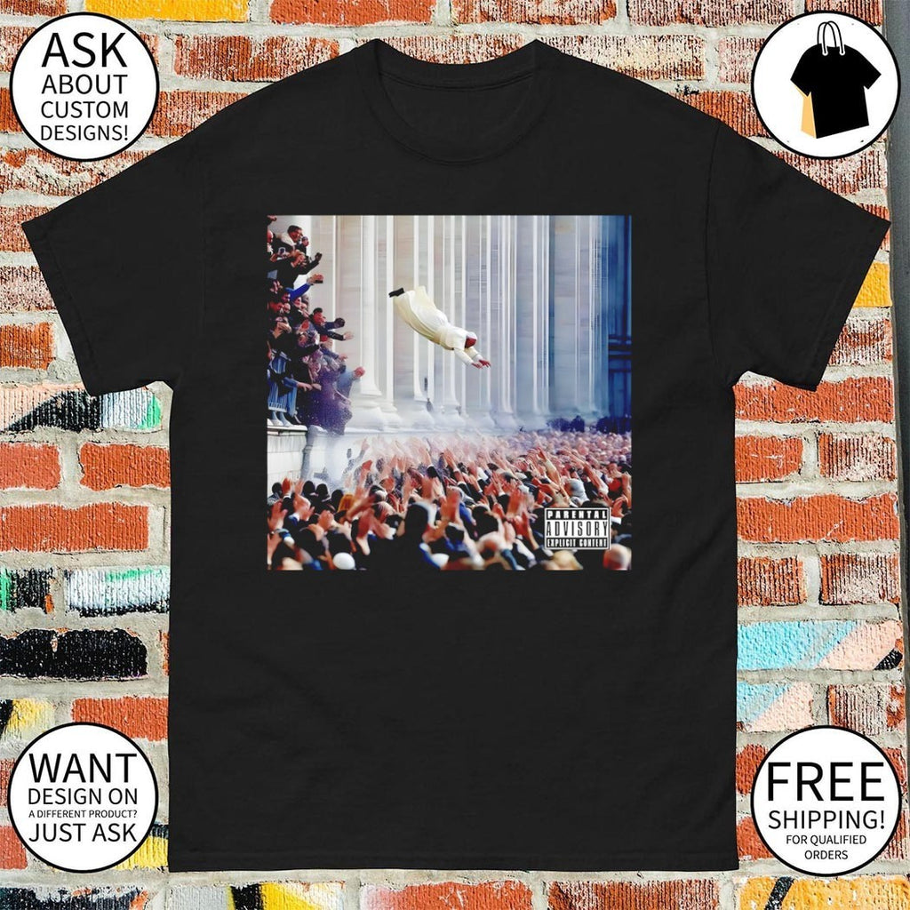Pope stage diving Parental Advisory Explicit Content photo shirt