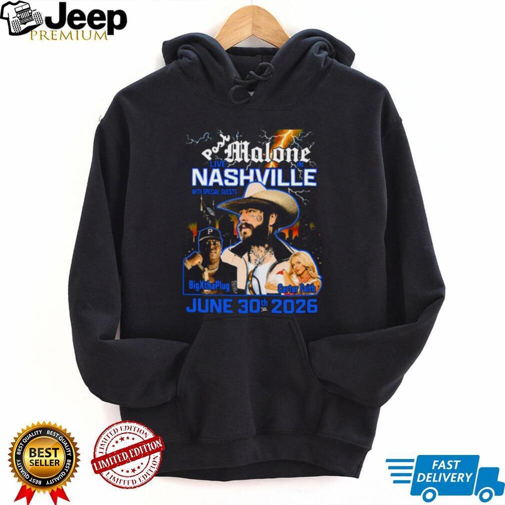 Post Malone Nashville 2026 Concert Tour Lineup Graphic T Shirt