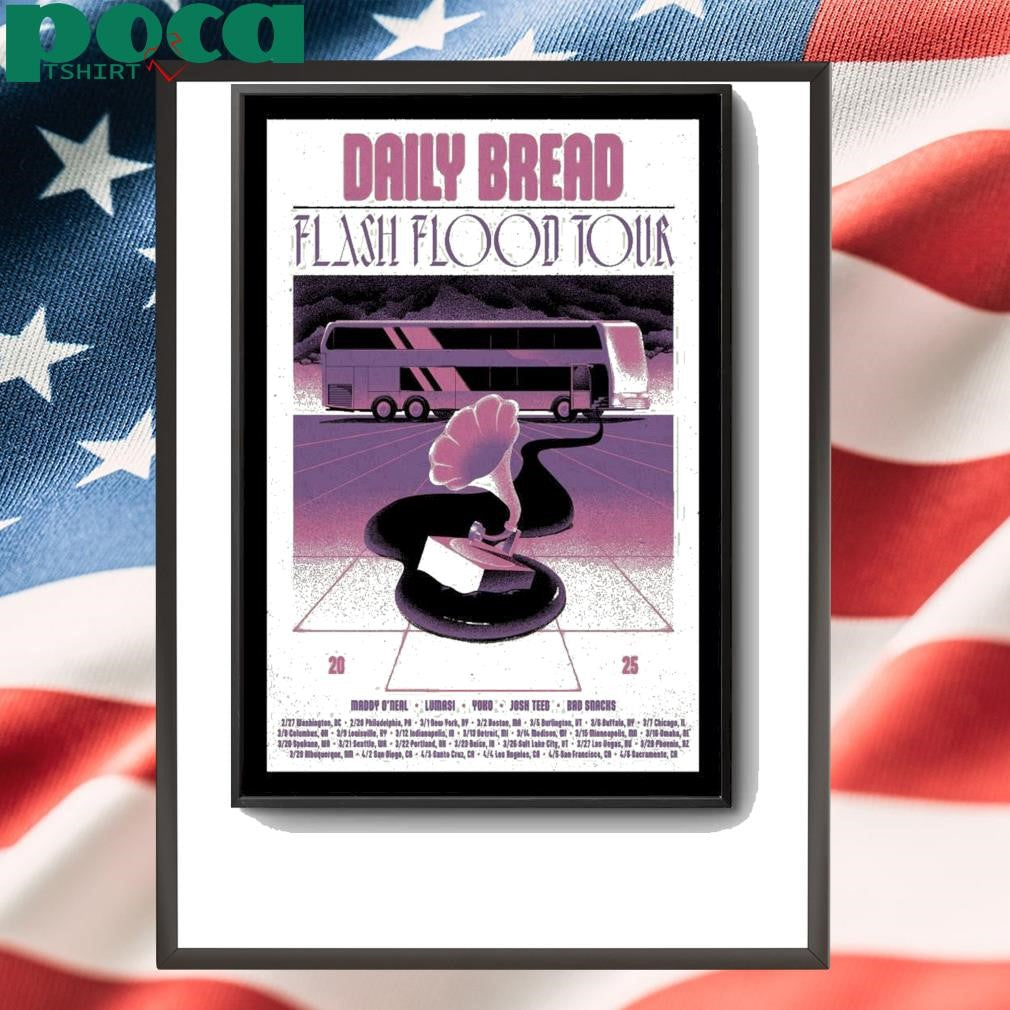 Poster Daily Bread Tour 2025 Musician Flash Flood shirt