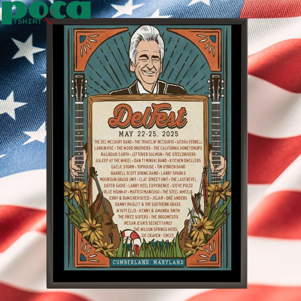 Poster Delfest May 22-25 2025 Cumberland MD-Portrait Shirt