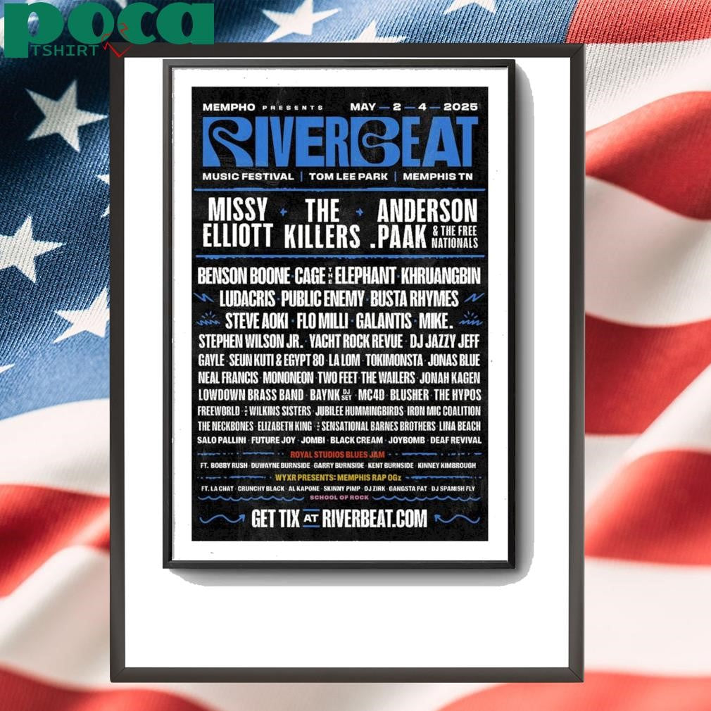 Poster RiverBeat Music Festival Show 2-4 May 2025 In Memphis TN shirt