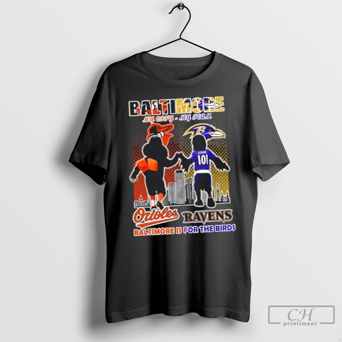 Premium Baltimore Orioles X Ravens Mascots Baltimore Is For The Birds Skyline