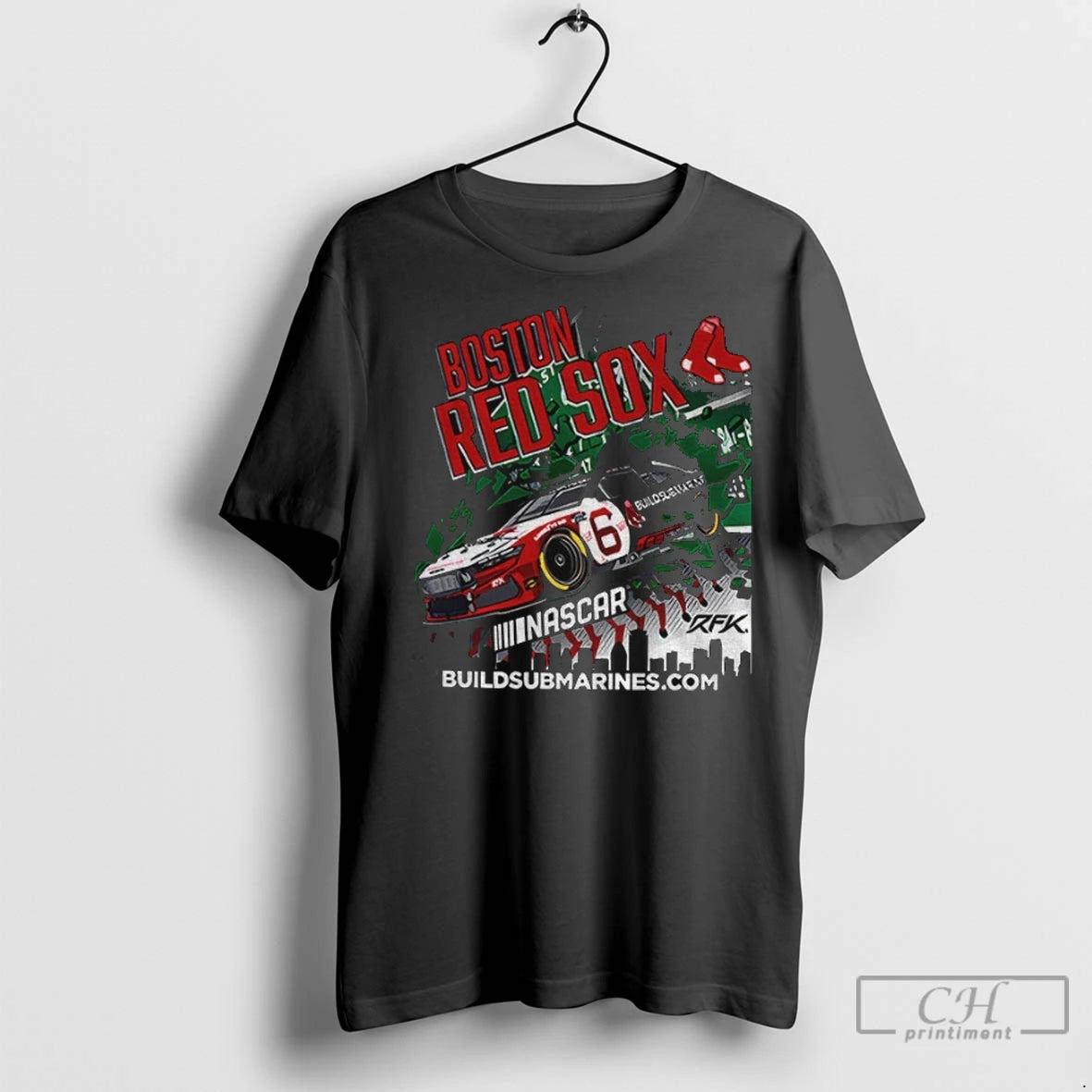 Premium Brad Keselowski Wearing Boston Red Sox Baseball Nascar Buildsubmarines 2025