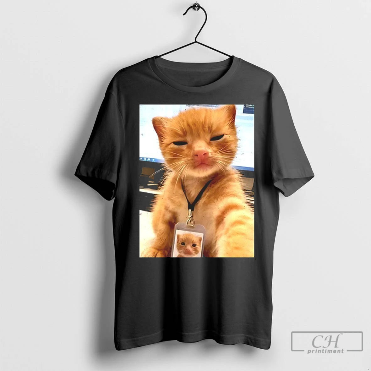 Premium Cat The Cute Orange Cat With An Id Badge