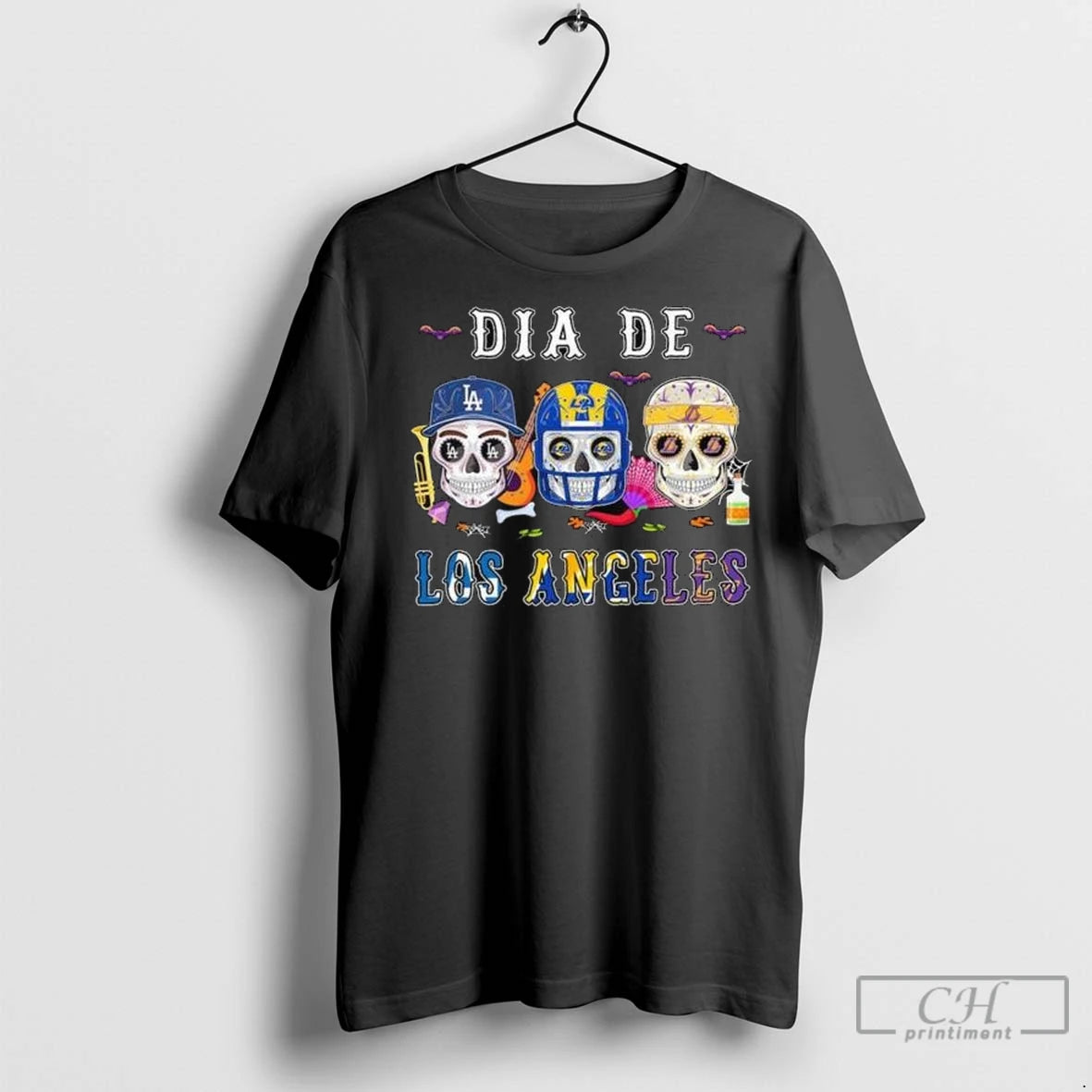 Premium Dia De Los Angeles City Sports Sugar Skull 2025 Long Sleve