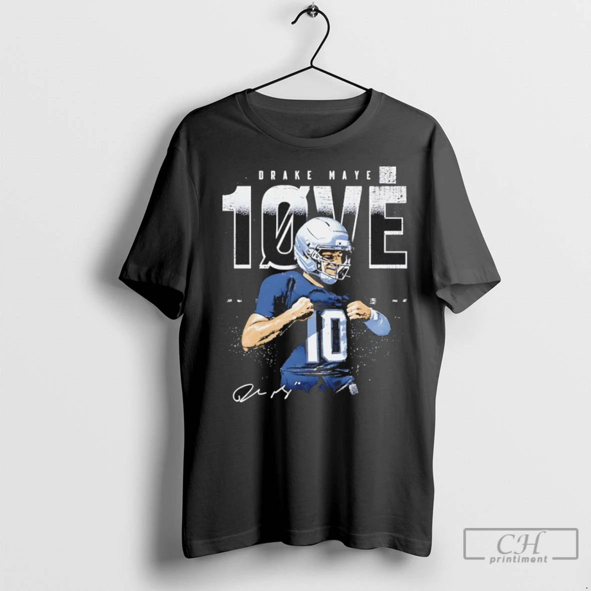 Premium Drake Maye 10 Love New England Supercam Celly Signature