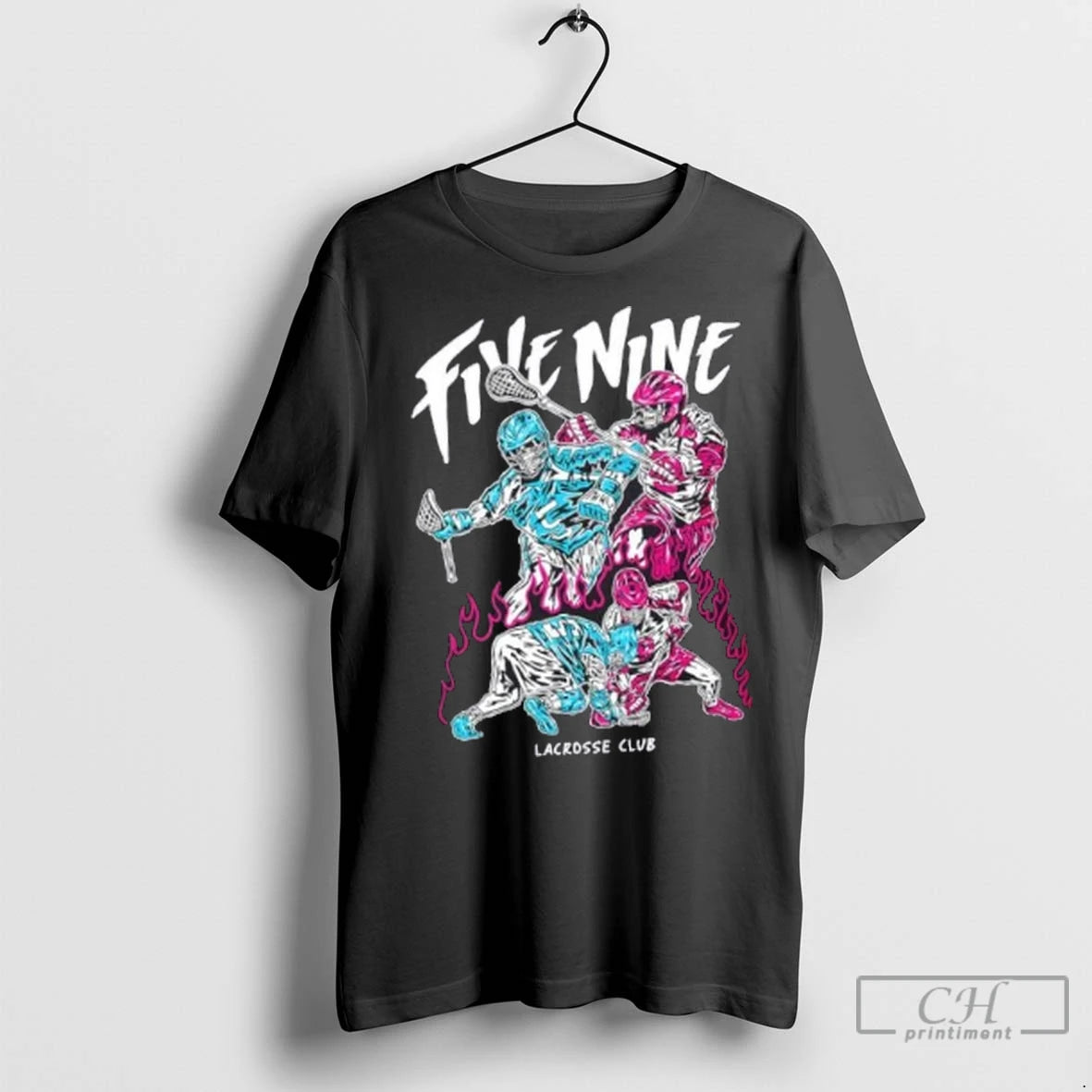Premium Five Nine Lacrosse Club Skeleton Streetwear Halloween Skeleton