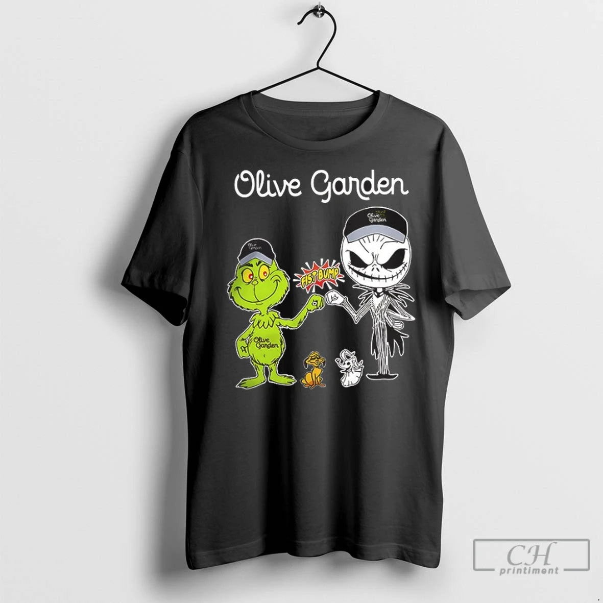 Premium Grinch Fist Bump Jack Skellington Olive Garden Halloween 2025