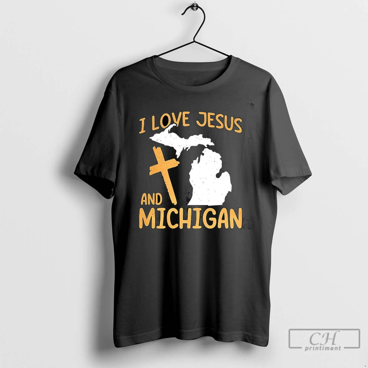 Premium I Love Jesus And Michigan Lover Christian