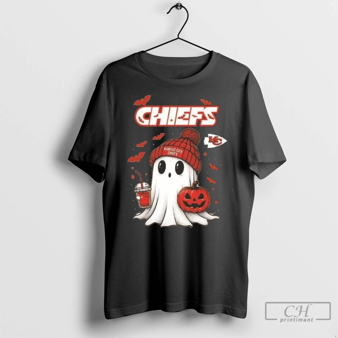 Premium Kansas City Chiefs Ghost Halloween Custom Name