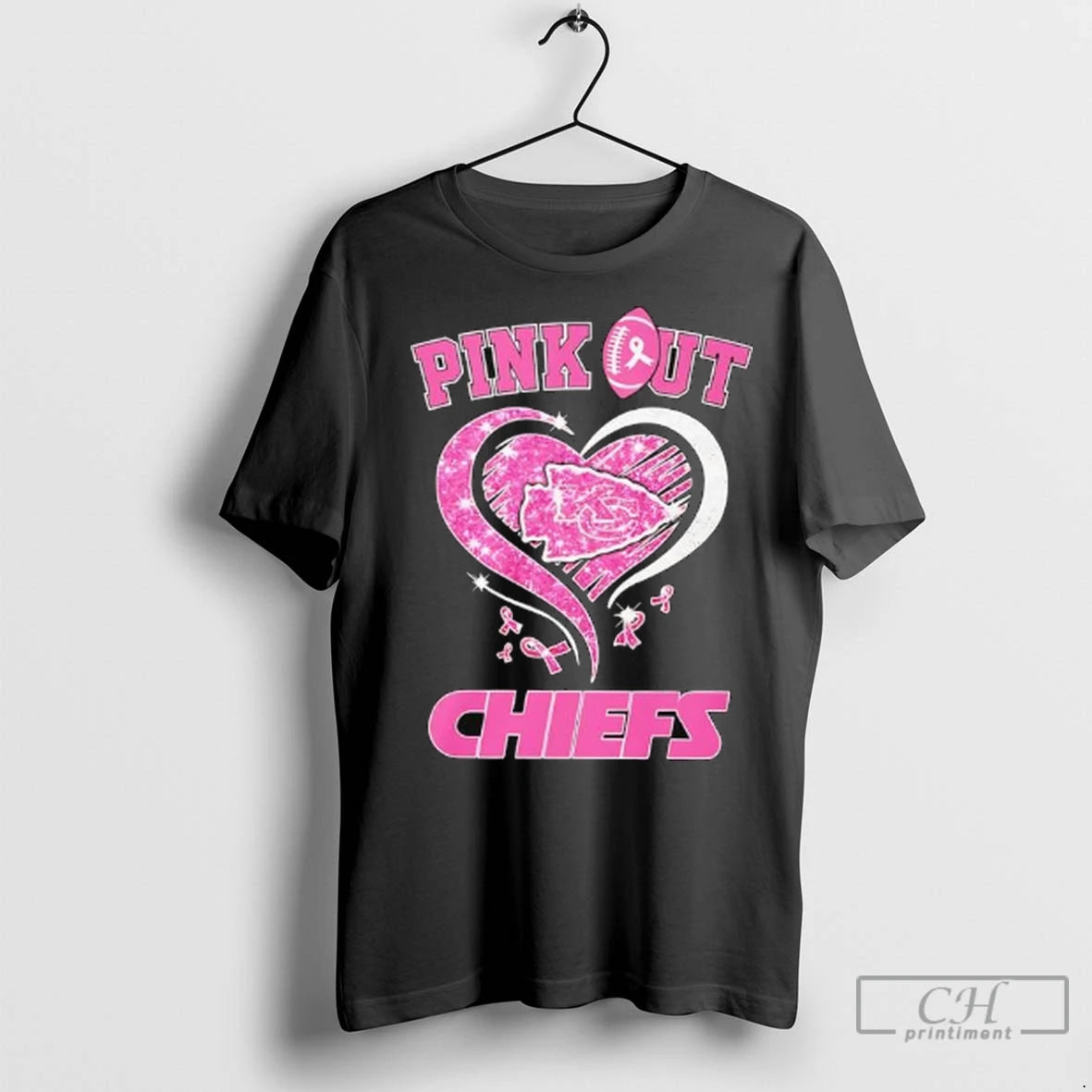 Premium Kansas City Chiefs Pink Out Breast Cancer Diamond Logo Ladies
