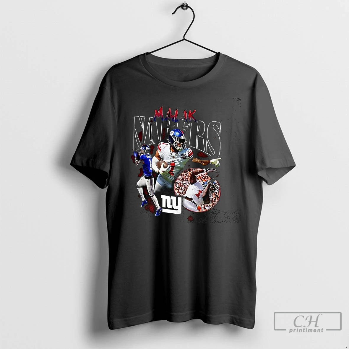 Premium Malik Nabers New York Giants Football Player Collage