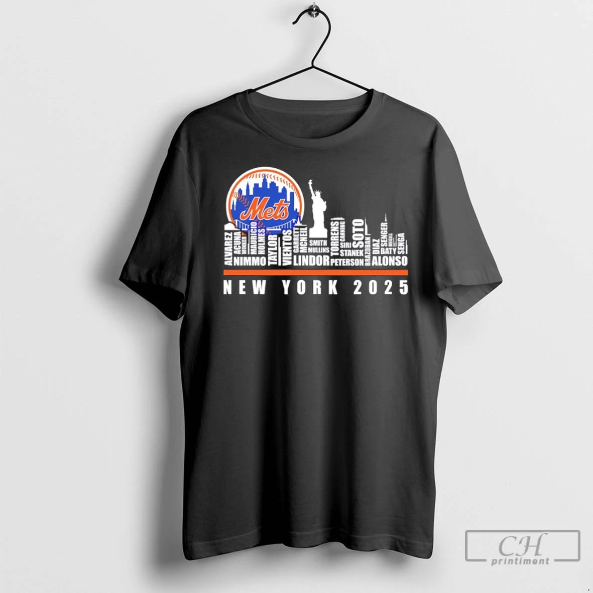 Premium New York Mets 2025 Players Names City Skyline Logo