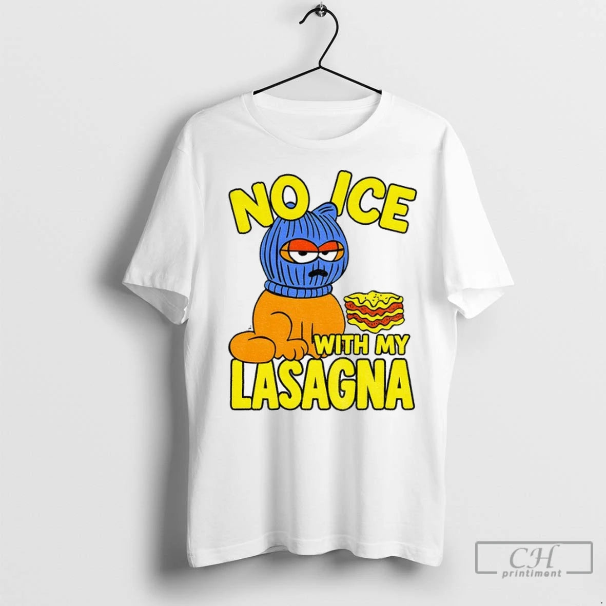 Premium Orange Cat No Ice With My Lasagna Funny Meme