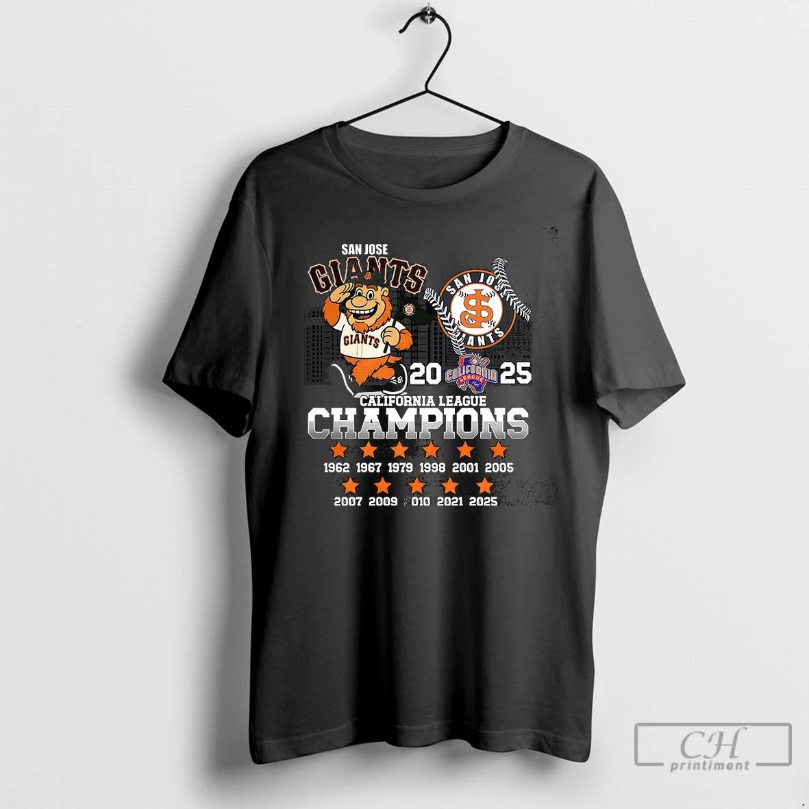 Premium San Jose Giants Baseball California League Champions 2025 Mascot Skyline