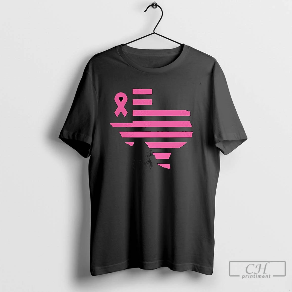Premium Texas Stripes Of Strength Pink Ribbon