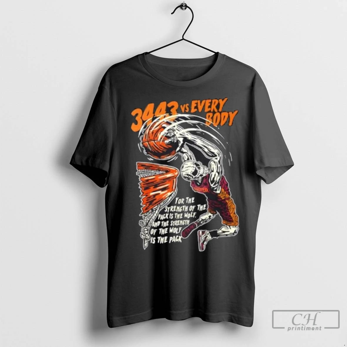 Premium The Strength Of The Wolf Is The Pack Halloween Skeleton