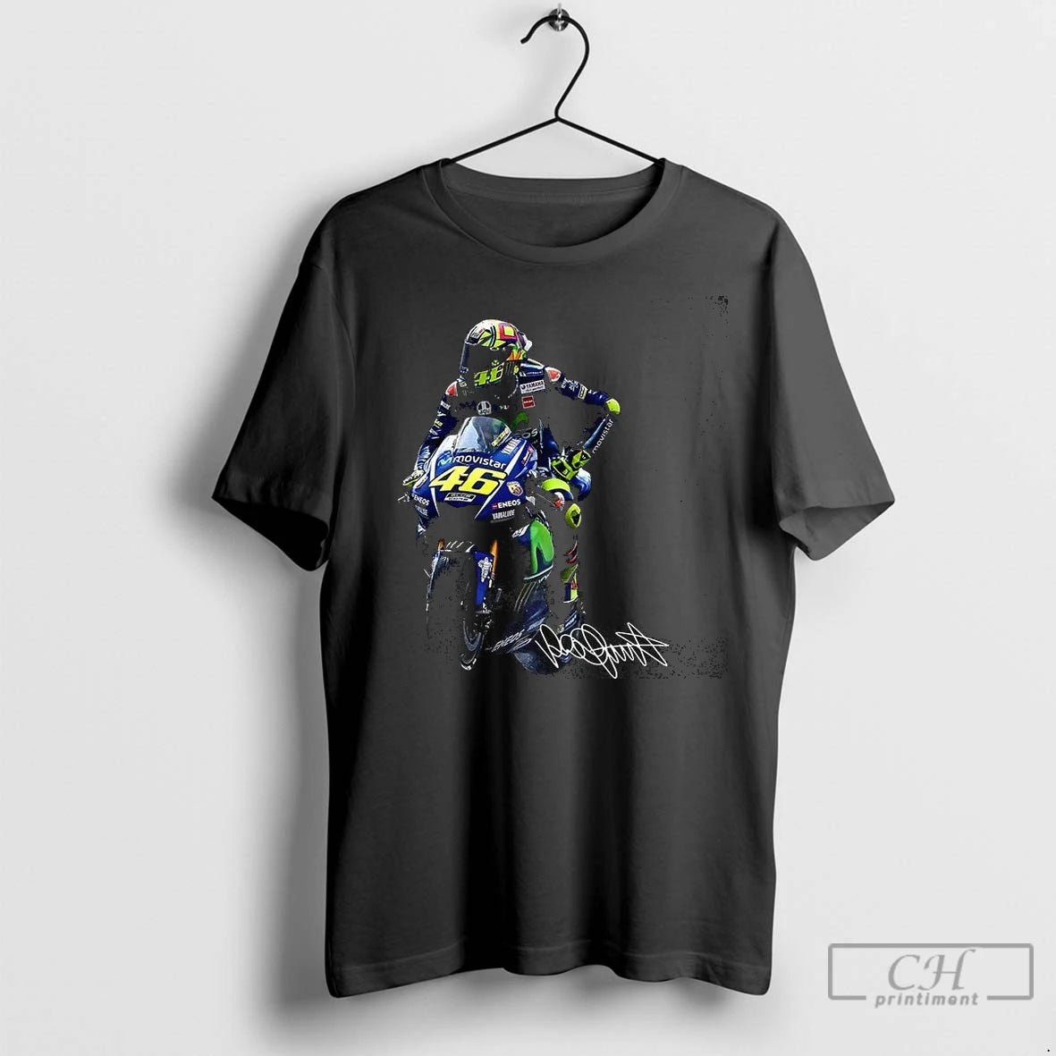 Premium Valentino Rossi 46 And Yamaha Yzr M1 Motogp Signature