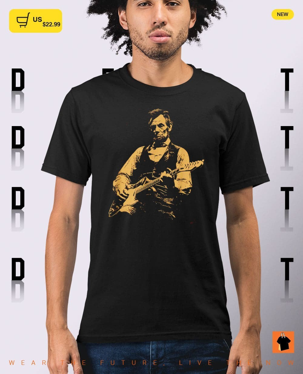 President Abraham Lincoln Playing Guitar Abe Lincoln Vintage Political Humor shirt