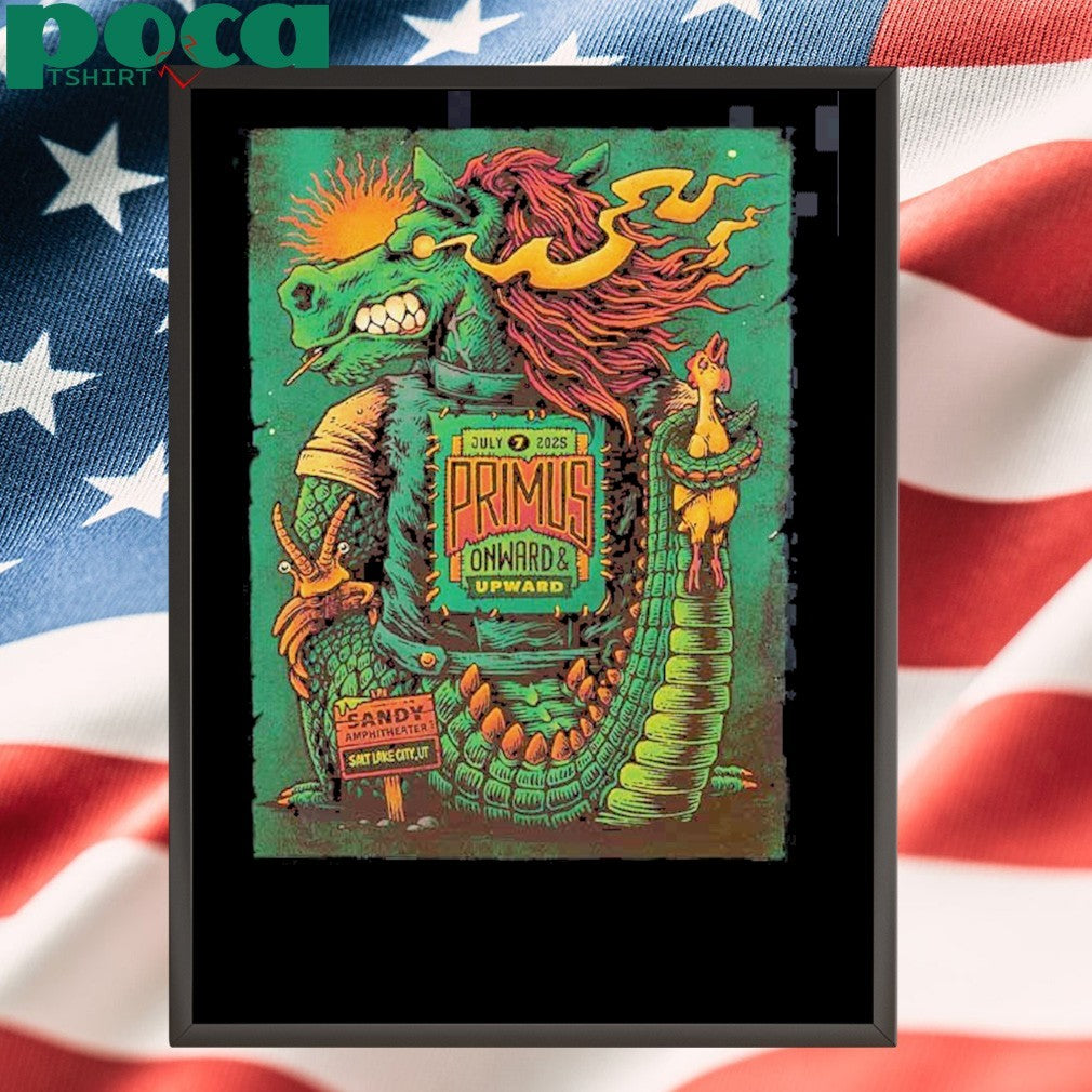 Primus Onward And Upward Salt Lake City Utah 2025 Gig Poster At Sandy Amphitheater On July 7 2025 Unisex T-Shirt
