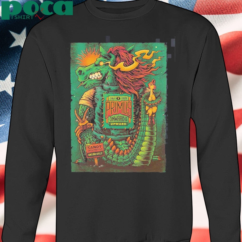 Primus Onward And Upward Salt Lake City Utah 2025 Gig Poster At Sandy Amphitheater On July 7 2025 Unisex T-Shirt