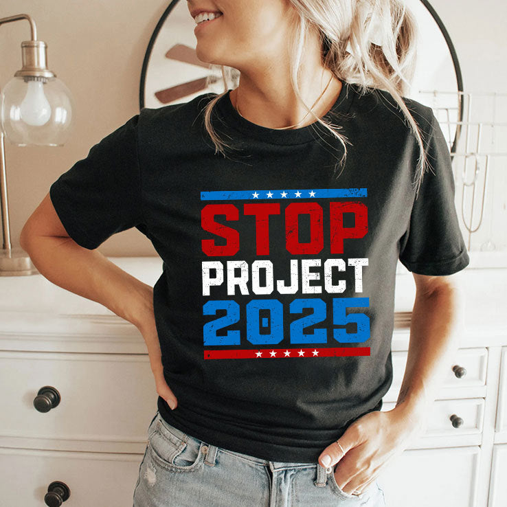 Pro-Democracy Stop Project 2025 Presidential Election 2024 T Shirt