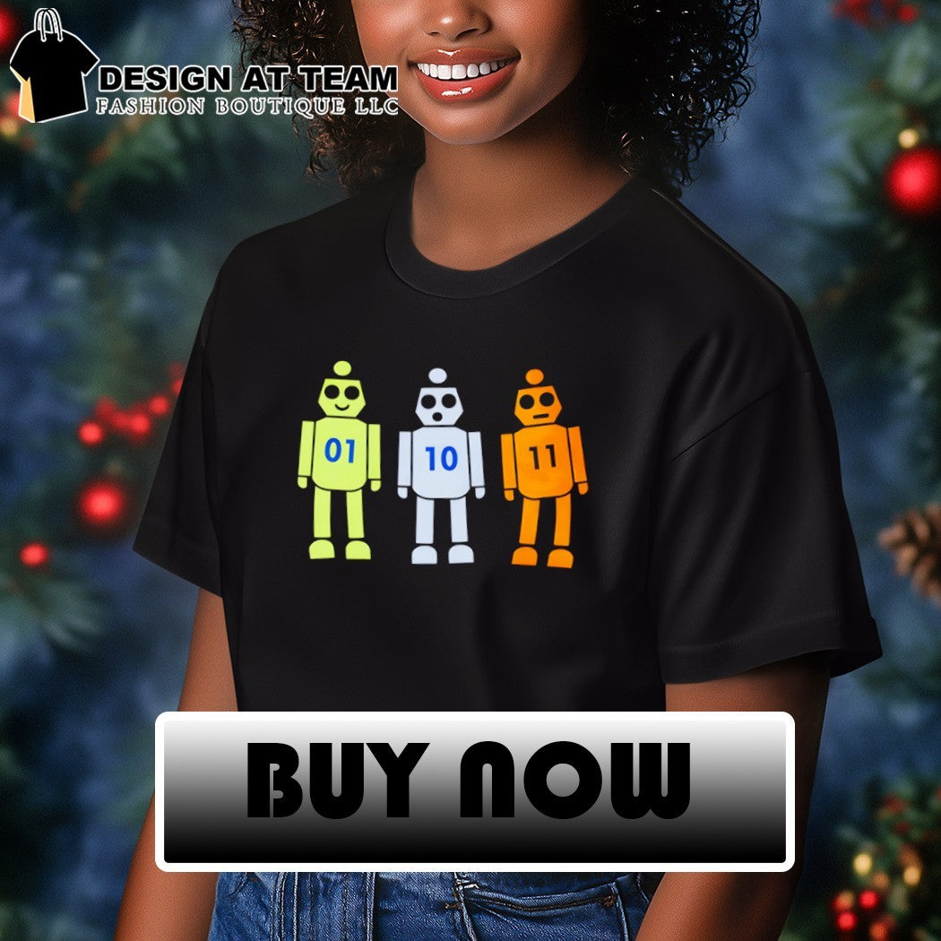 Programming Robot 01 10 11 Binary Code Geek shirt