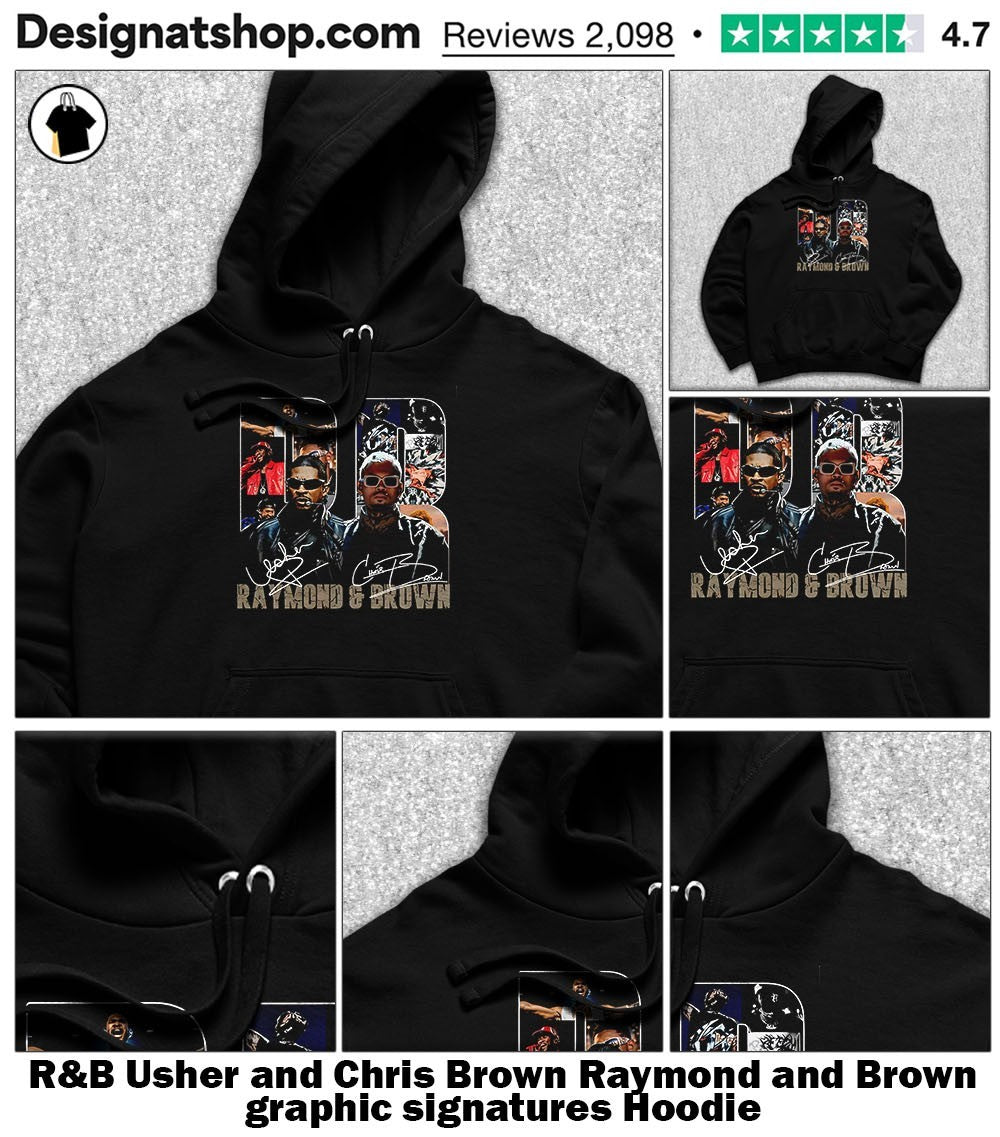 R&B Usher and Chris Brown Raymond and Brown graphic signatures shirt