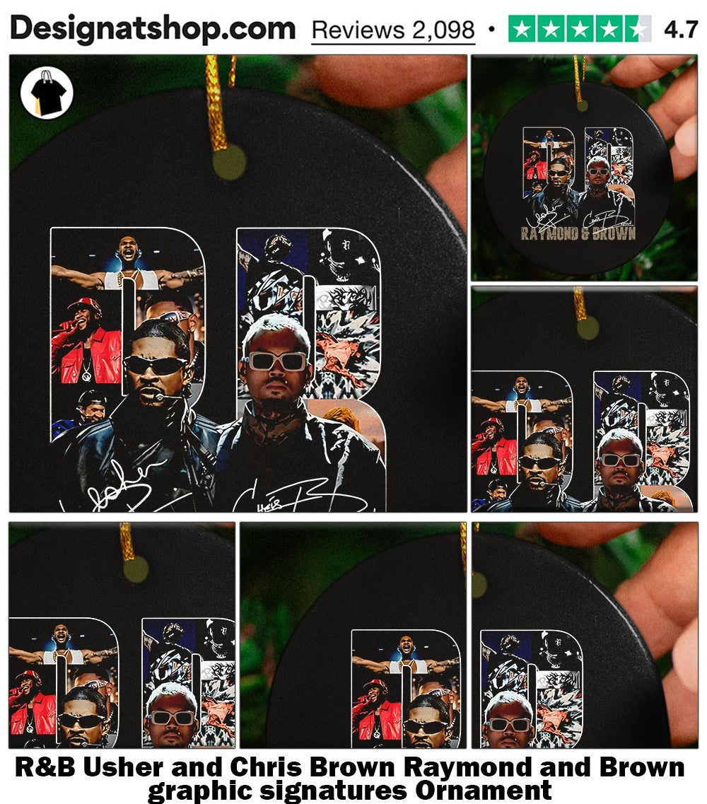 R&B Usher and Chris Brown Raymond and Brown graphic signatures shirt