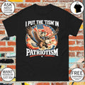 Raccoon riding bald eagle weapon apparel I put the ’tism in patriotism 4th of July shirt