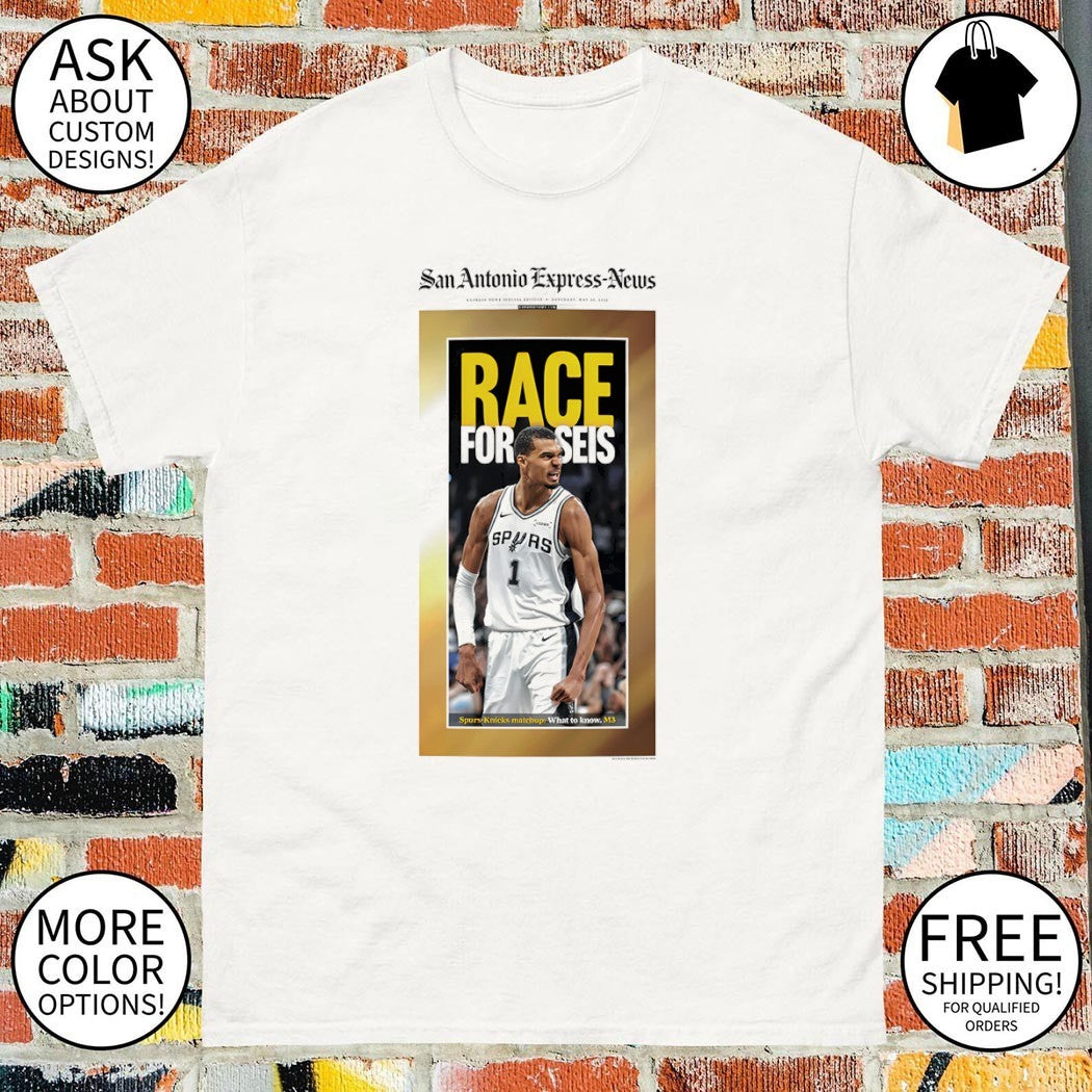 Race for Seis San Antonio Express News Victor Wembanyama San Antonio Spurs 2026 shirt