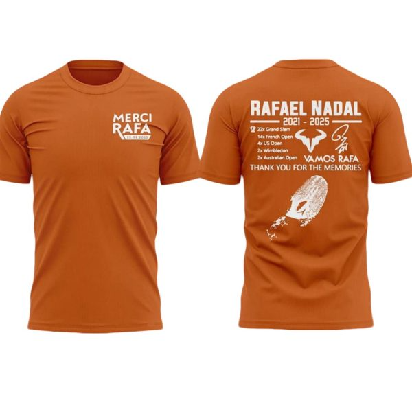 Rafael Nadal Merci Rafa 2025 Tennis T-Shirt King of Clay Fan Tee