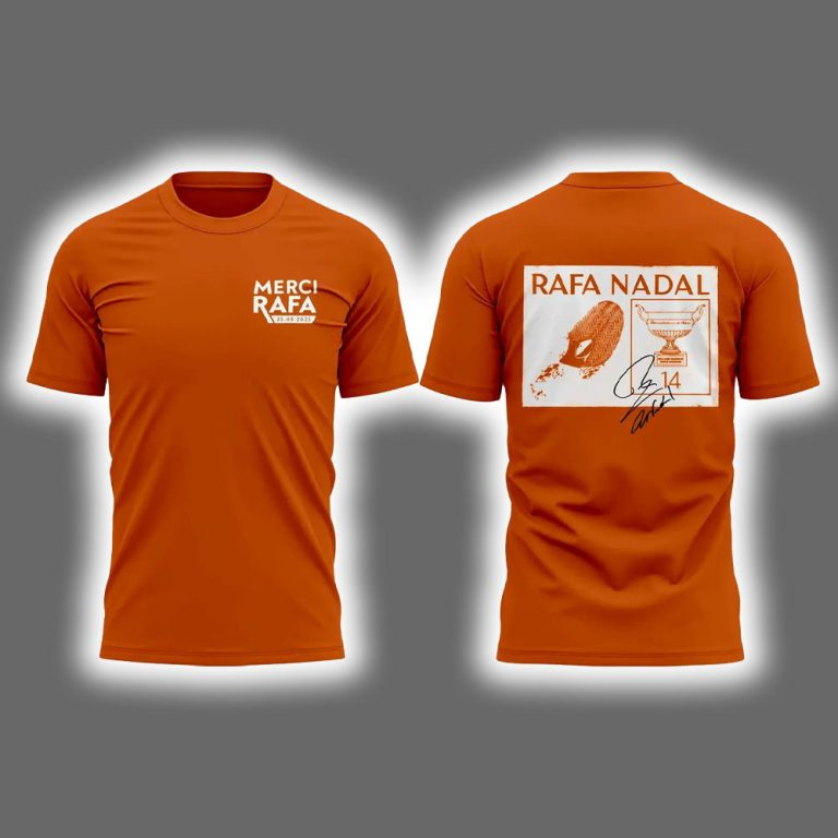 Rafael Nadal Roland Garros Merci Rafa Tennis T-Shirt King of Clay Fan Tee
