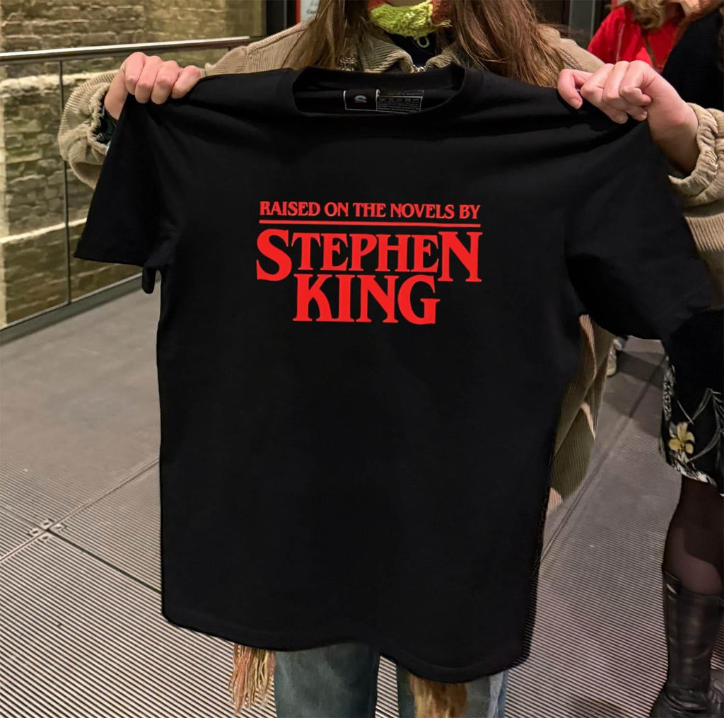 Raised on the Novels by Stephen King Red Text shirt