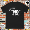 Randy Weaver wearing just say no to zog shirt