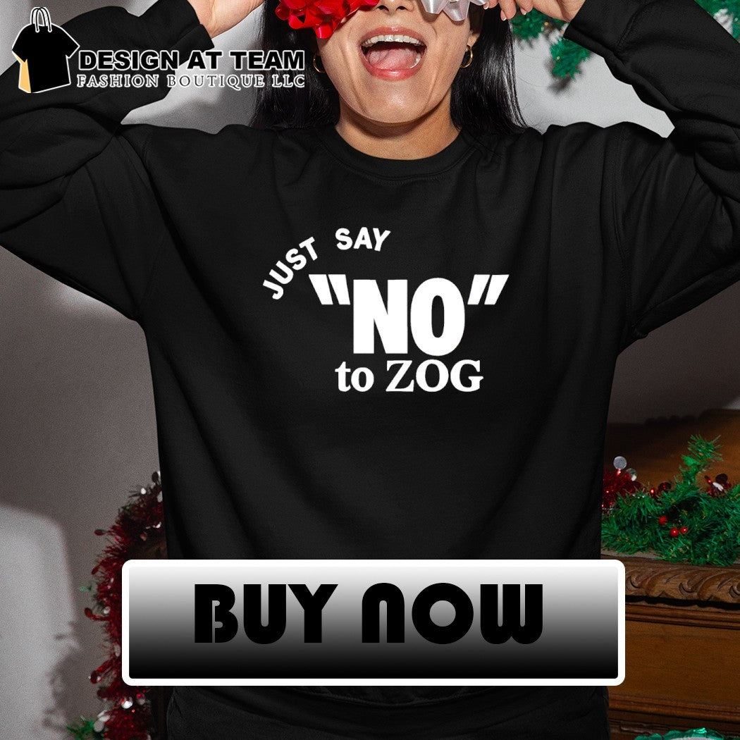 Randy Weaver wearing just say no to zog shirt