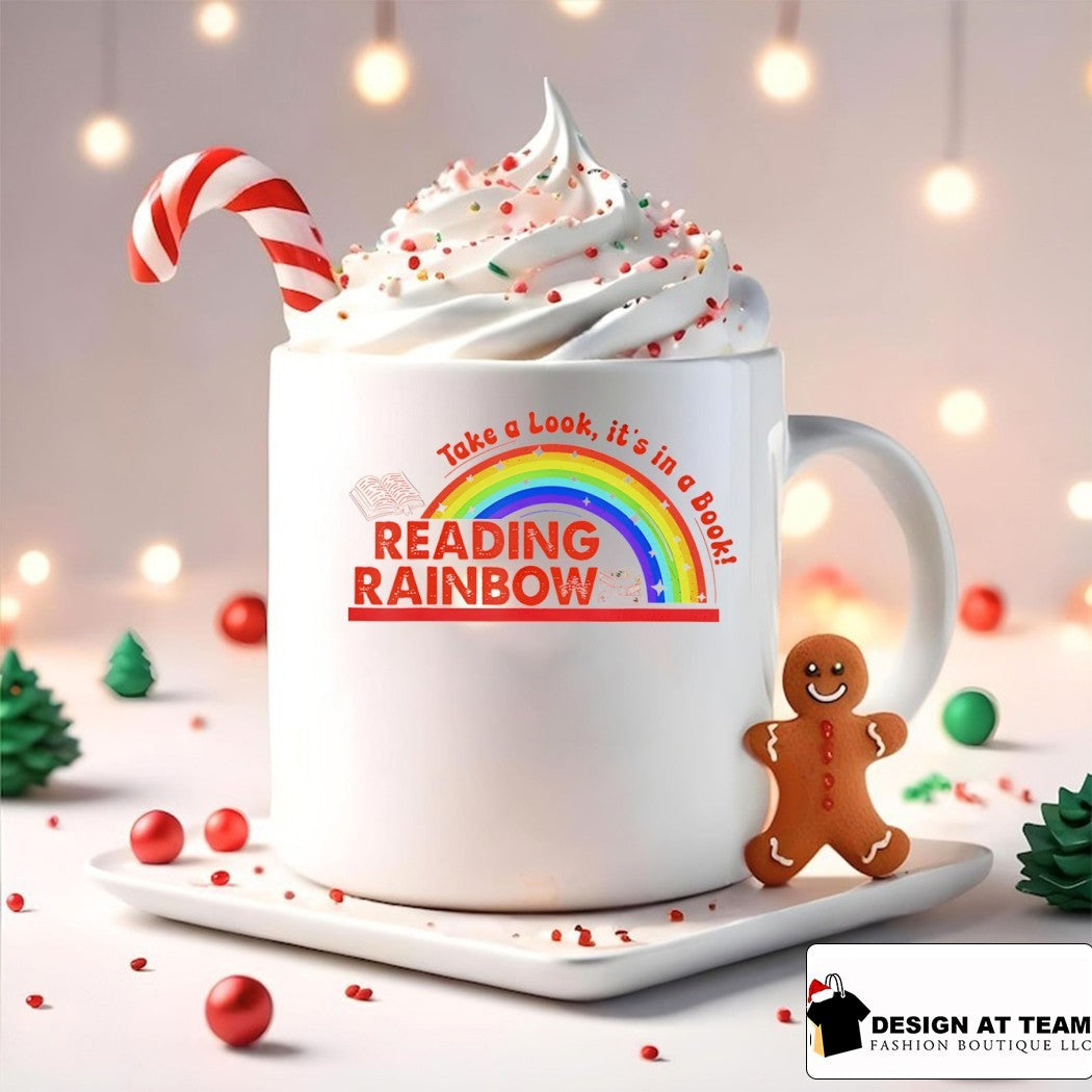 Retro rainbow take a look it’s in a book reading bookworm shirt