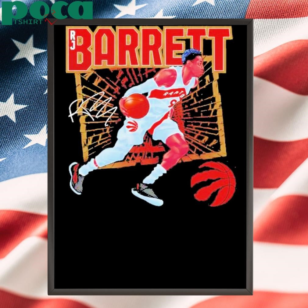 Rj Barrett Toronto Raptors Nba Basketball Shattered Signature Vintage Shirt