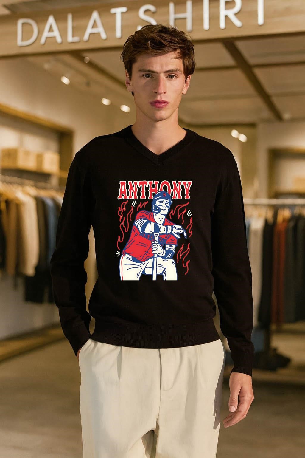 Roman Anthony Boston Red Sox MLB player burning shirt
