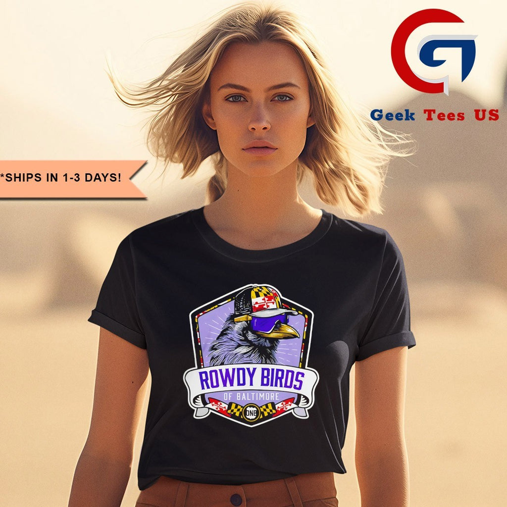 Rowdy Birds of Baltimore Badge graphic shirt
