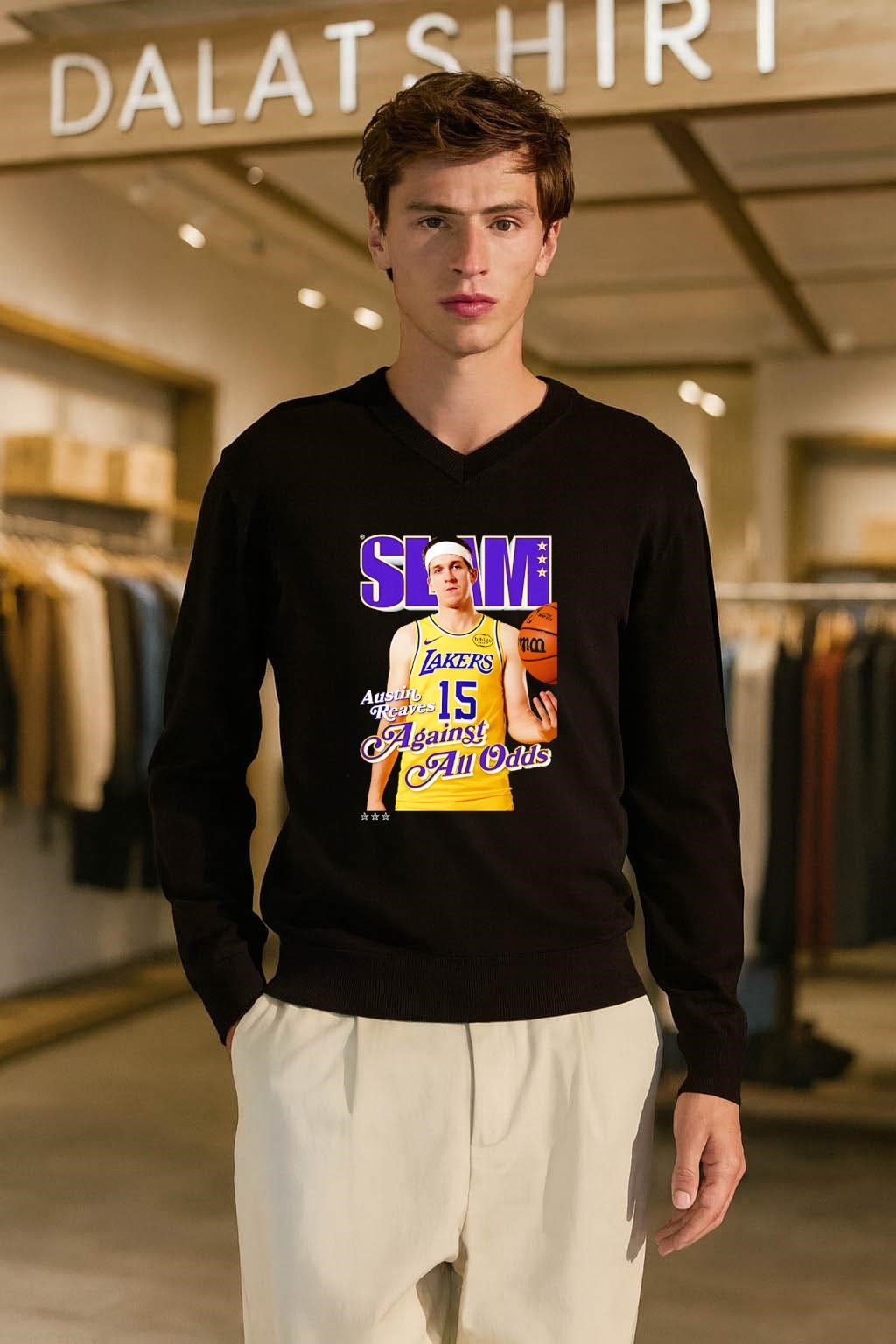 SLAM Austin Reaves 15 Against All Odds Lakers Basketball Graphic shirt