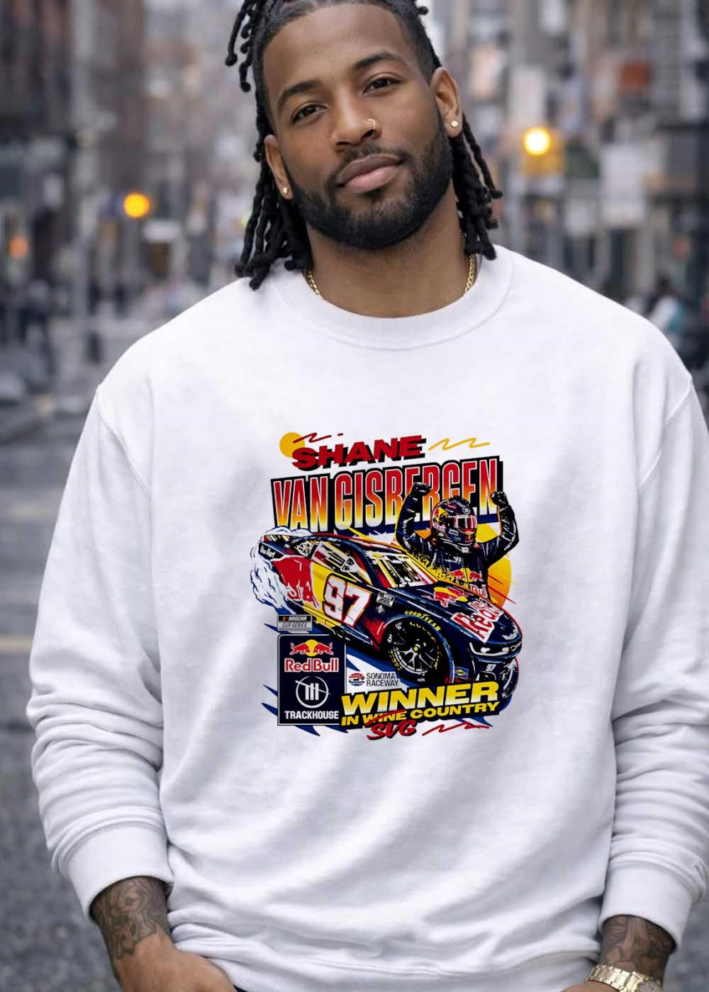 SVG Shane Van Gisbergen Winner in Wine Country Trackhouse T-Shirt