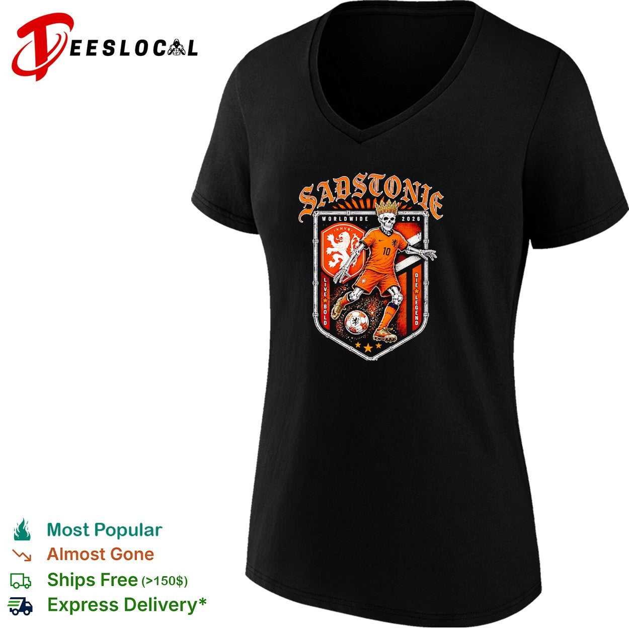 Sadstonie 2026 Netherlands skeleton soccer legend shirt