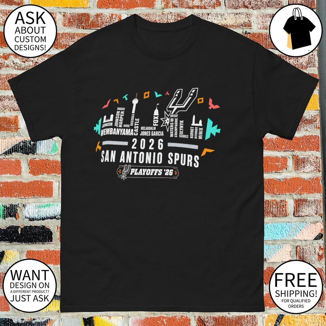 San Antonio Spurs 2026 Playoffs city skyline shirt