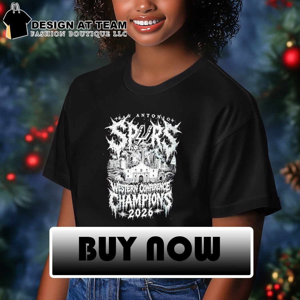 San Antonio Spurs 2026 Western Conference Champions Black Metal text shirt